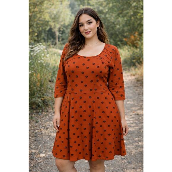 Unique Vintage Dresses & Skirts - Unique Vintage brand Halloween Pumpkin Jack-o'-lantern dress XL 1x 16